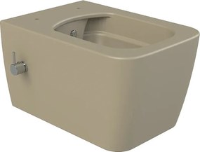 CeraStyle HERA fali WC - MATT BÉZS - BEÉPÍTETT bidé funkcióval - perem nélküli - 52 cm