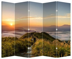 Paraván - Hegy naplementekor (210x170 cm)