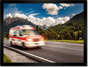 Poszterek keretben 40x30 Mentőautó Száguldó jel