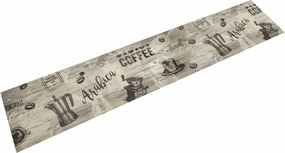 vidaXL szürke mosható coffee feliratos bársony konyhaszőnyeg 60x300 cm
