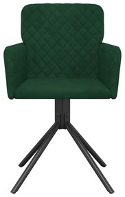 2 db sötétzöld bársony forgó étkezőszék