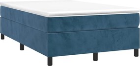 vidaXL sötétkék bársony rugós ágy matraccal 120x190 cm