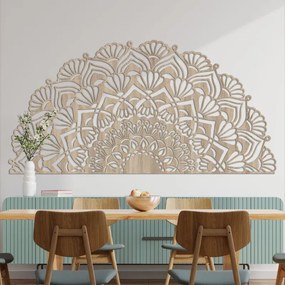 Modern, félig fából készült mandala falra | MENSIS