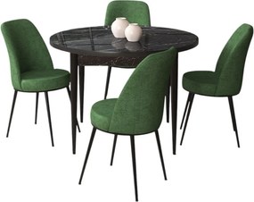 Tor étkezőgarnitúra, fekete márvány-khaki, 90 cm