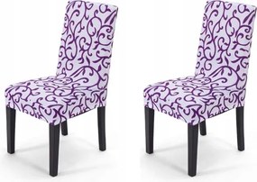 Rugalmas univerzális székhuzat lila mintás 2db
