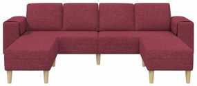 Kanapé Szett 3 pcs bordó szövet