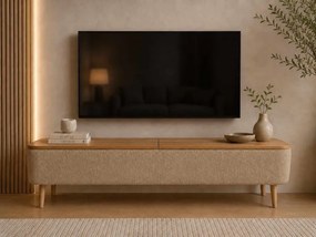 Sarven tárolópuff, bézs, 120 cm