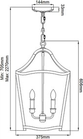 Elstead Lighting YARMOUTH FE-YARMOUTH-4P Csillár 4x60W/E14
