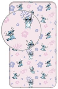 Gumis egyszemélyes pamut gyerek lepedő 90x200 cm Lilo and Stitch – Jerry Fabrics