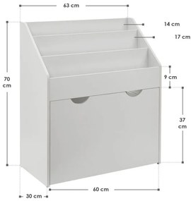 Juskys Gyermek könyvespolc fából - fehér