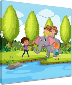 Vászonkép 40x40 Állatkert Állatok Szafari Elefánt