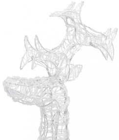 akril karácsonyi rénszarvas dekoráció 90 LED-del 60x16x100 cm