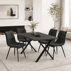 Étkezőasztal 180x90 cm MDF szürke tölgy