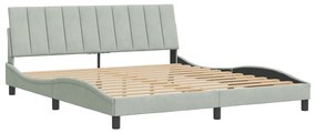 világosszürke bársony ágykeret matrac nélkül Hanko 180 x 200 cm