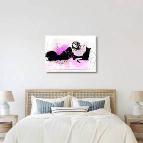 Kép - Nő egy fekete macskával (70x50 cm)