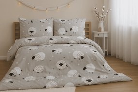 Polipamut ágyneműhuzat 2 ágyra SHEEPS, bézs Ágyneműhuzat mérete: 2 db 70 x 90 cm | 2 db 140 x 200 cm