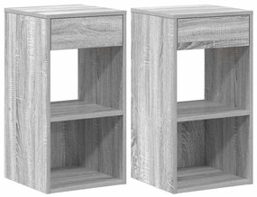 éjjeliszekrények fiókos 2 db szürke sonoma 35x34x66,5 cm