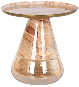 DELON design üveg/fém lerakóasztal - 50cm
