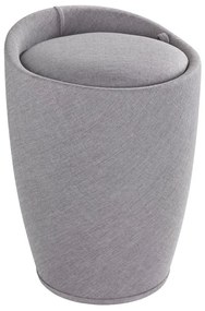 Linen Look világosszürke szennyestartó kosár és ülőke egyben, 20 l - Wenko