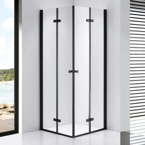 Stuxi Verona Duo Black 90x90 cm szögletes két csuklóajtós zuhanykabin, 6 mm vízlepergető üveggel, fekete