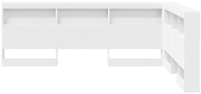 Tároló fejtámla polcokkal fejtámlával Fehér 150 cm Faanyag