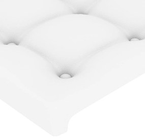 fehér műbőr LED-es fejtámla 163x16x118/128 cm