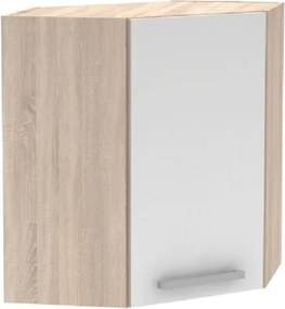 Felső sarokszekrény 1DV, tölgy sonoma/fehér, univerzális, NOVA PLUS NOPL-013-OH