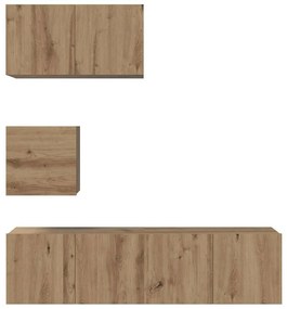 TV szekrény garnitúra 4 pcs kézműves tölgy 60 x 30 x 30 cm