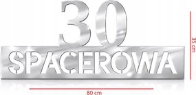 Címtábla számjegy rozsdamentes acél 80x35cm házszám utca Cnc lézer