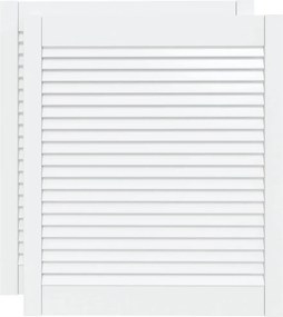 vidaXL 2 db fehér tömör fenyőfa lamellás szekrényajtó 69 x 59,4 cm