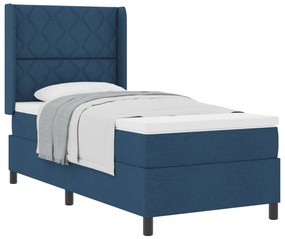 Boxspring Ágy Matraccal Kék 90x200 cm Textil