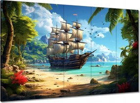 Vászonkép 100x70 Hajó egy paradicsomi szigeten