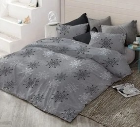 Pamut lepedők Karácsonyi lepedők Szürke pehely TiaHome - 1x Párna 90x70cm, 1x Paplan 140x200cm