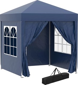 Outsunny 2x2m Vízálló, Összecsukható Pavilon 4 Oldalfallal, Drainázsnyílásokkal, UV 30+ Kerti Pavilon Szállító Táskával, Teraszra | Aosom