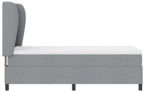 Boxspring Ágy Mattal Világosszürkében, 80x200 cm, Szövet