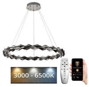 NEDES LED Dimmelhető csillár zsinóron LED/55W/230V 3000-6500K króm + távirányítás ND3536