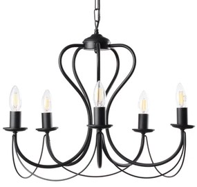 ONLI - Csillár láncon CANDELA 5xE14/6W/230V fekete