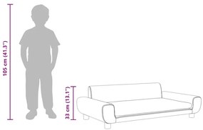 sötétszürke bársony gyerekkanapé 100 x 45 x 33 cm