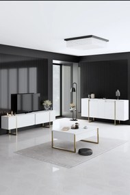 Konzolasztal Luxe - White, Gold