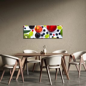 Vízcseppekkel ellátott gyümölcs képe (órával) (90x30 cm)