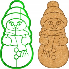 Mézeskalács lyukasztó Karácsonyi Hóember 15cm