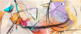 Kép - absztrakció, madár (120x50 cm)