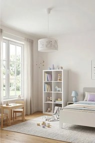 Brilagi - LED gyerek függeszték zsinóron BOBO 1xE27/60W/230V átm. 35 cm fehér/unikornis mintás
