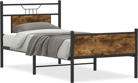 vidaXL füstös tölgy színű szerelt fa ágykeret matrac nélkül 90x190 cm