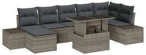 vidaXL Kerti Kanapé Szett párnával 8 pcs Szürke