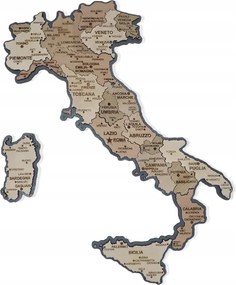 Olaszország Térkép Falra Fa Kép Fa Fali Dekoráció