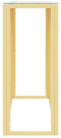 üveg és rozsdamentes acél tálalóasztal 110x30x70 cm