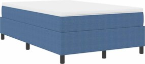 vidaXL Boxrugós ágy Kék és Fehér 120 x 190 cm Bársonyos szövet