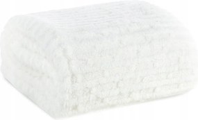 Ágytakaró pléd Lisa fehér 70x160 dombornyomott csíkos puha meleg