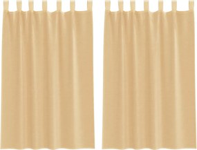 vidaXL 2 db homokszínű fátyolfüggönyök hurokkal 140x175 cm